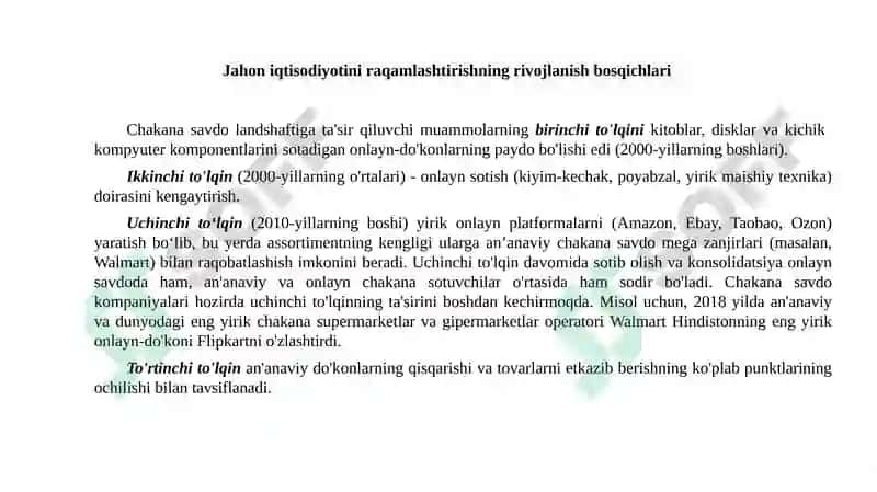 Raqamlashtirish sharoiti daxalqaroiqtisodiy aloqalar 3