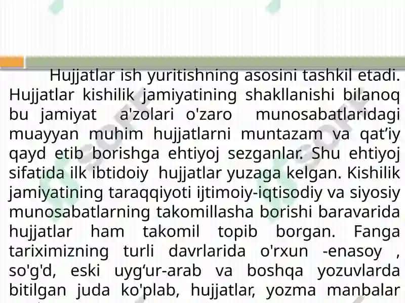 Hujjatchilik tarixi va uning shakllanib borishi 3
