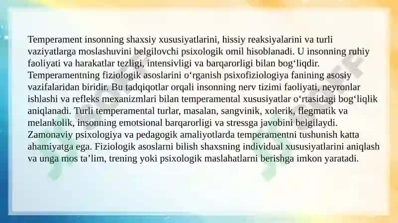 Temperament turlarining fiziologik asoslari 3