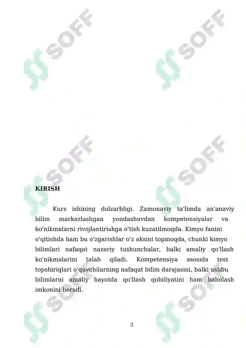 Kimyo fanini oʻqitishda kompetensiya asosida test topshiriqlarini tuzish 3