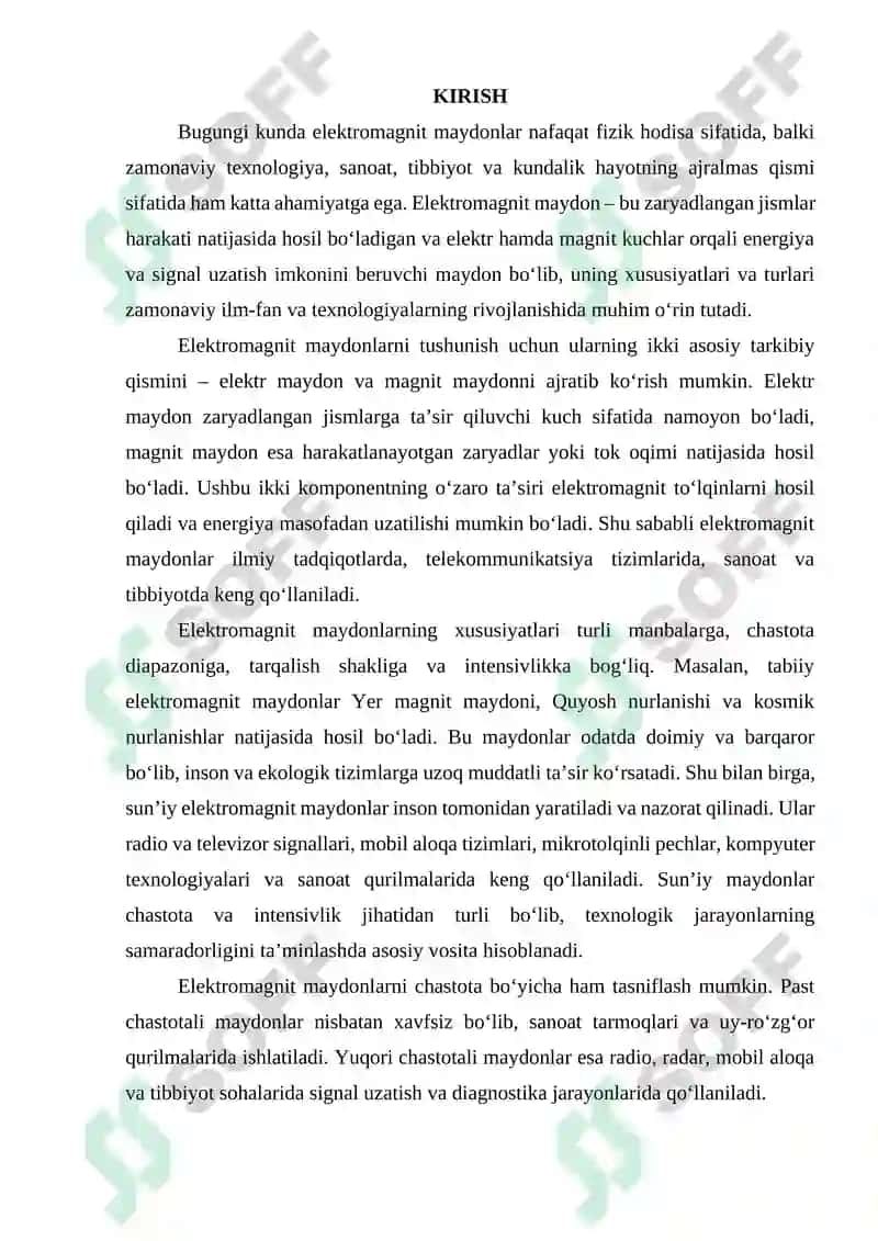 Elektromagnit maydonlar. Ularning turlari va xususiyatlari 3