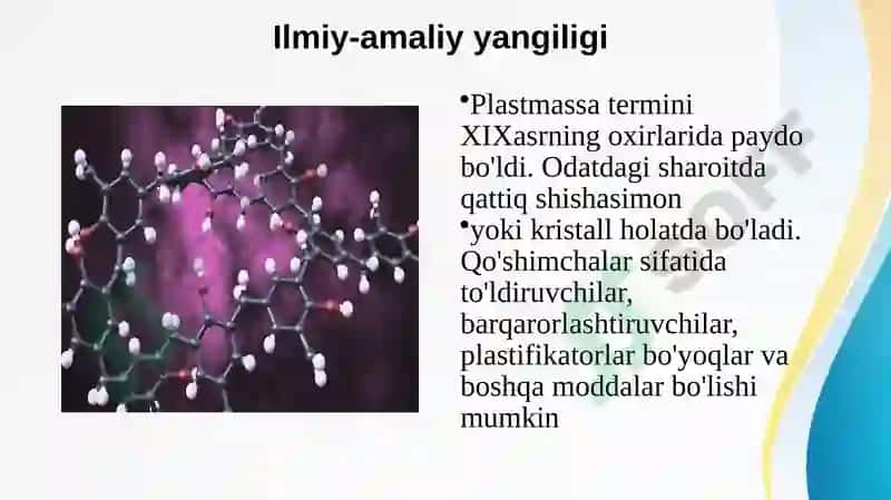 Polimerlarning o'quvchanligini oshirish uchun plastifikatorlar 3