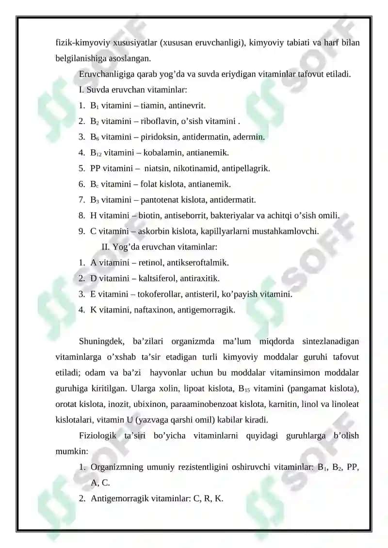 NASLIY AVITAMINOZLAR TABIY VA SUNIY VITAMINLARNI METABOLIZMI VA EKSKRETSIYALANISHI 3