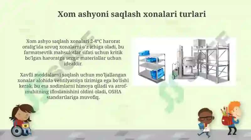 Xom ashyoni sexda saqlash uchun jihozlar 3