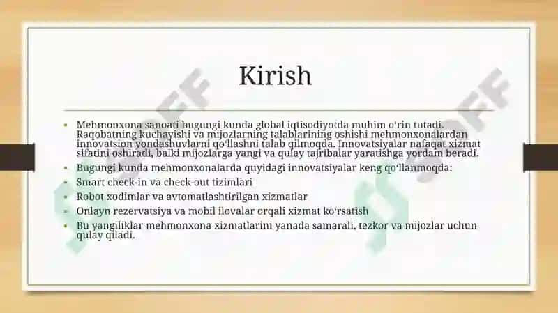 Mehmonxonaxizmatlari innovatsion rivojlanishi 3