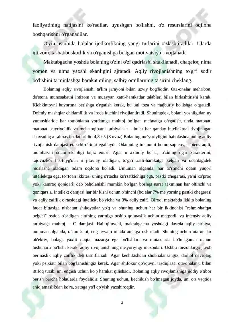 MAKTABGACHA YOSHDAGI BOLALARNING AQLIY RIVOJLANISHI 3