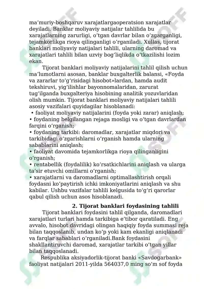 Tijorat banklarining moliyaviy natijalar tahlili 3