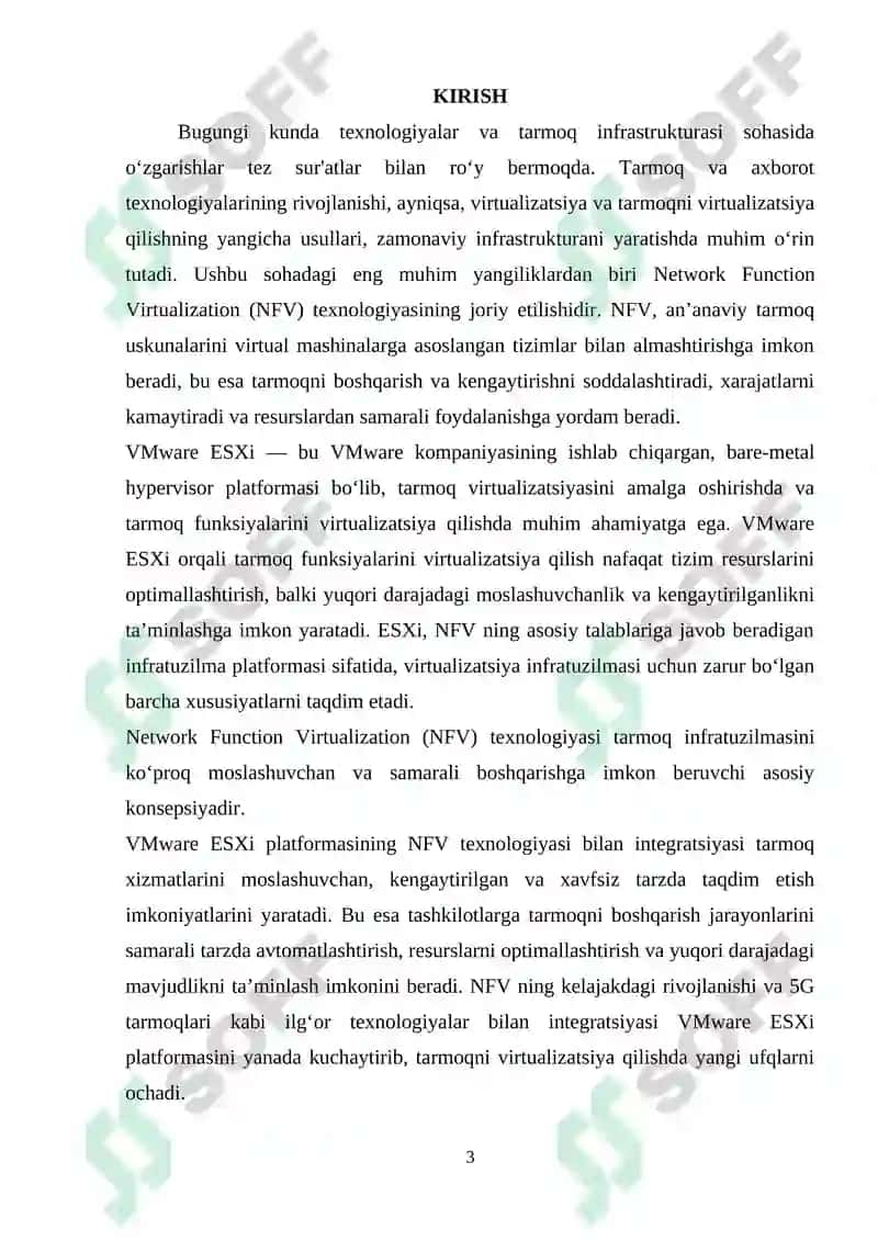 VMware ESXi uchun NFV ning foni, kontseptsiyasi va arxitektura xususiyatlari 3