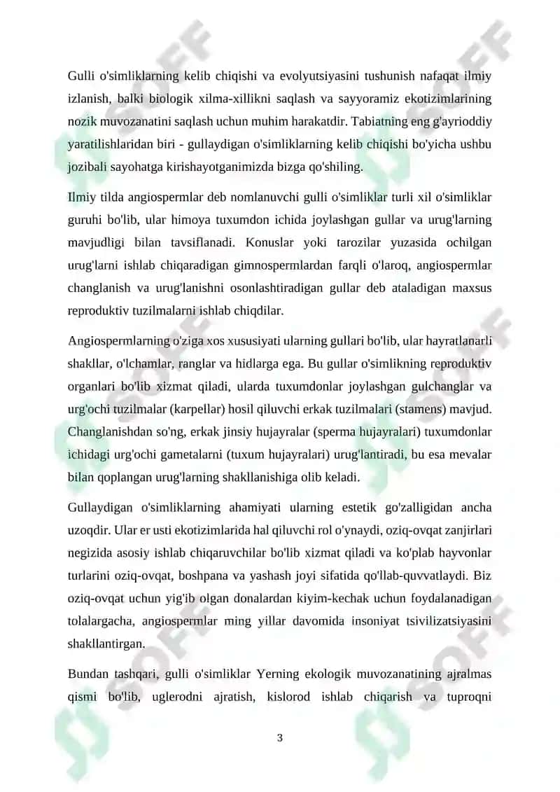 Gulli o'simliklarning kelib chiqishi 3