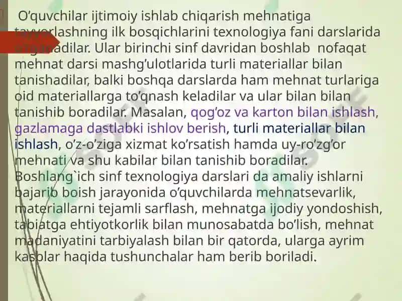 Boshlang‘ich sinflarda texnologiya ta’limidan amaliy ishlar(2 soatМaруза).dots.G.I.Ishmuradova 3