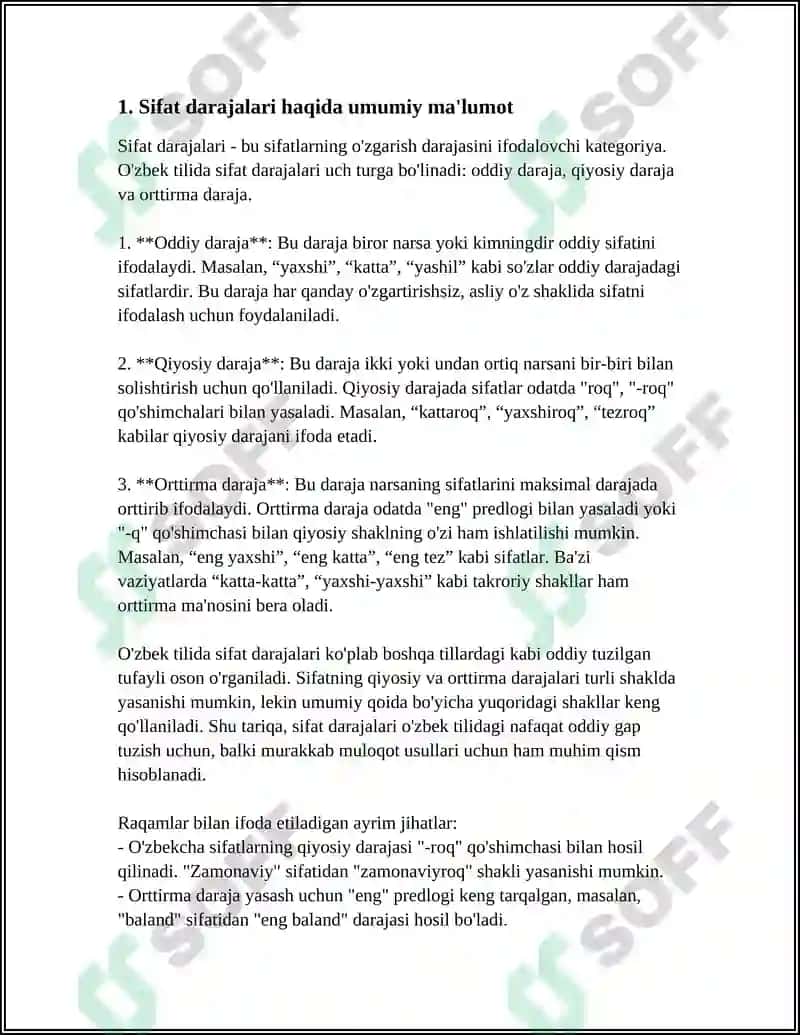 SIFAT DARAJALARI SOʻZLARDA TURLANISHI VA TIBBIY ATAMALAR 3