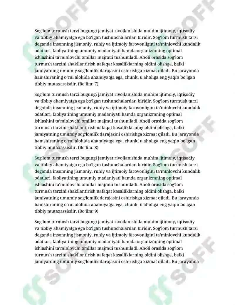 Sog‘lom Turmush Tarzi 3