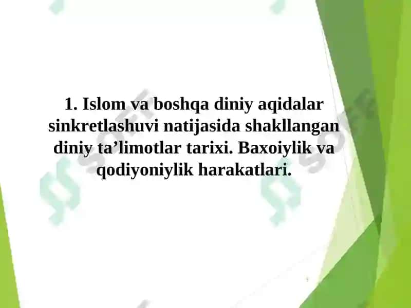 Zamonaviy diniy harakatlar va sektalar 3