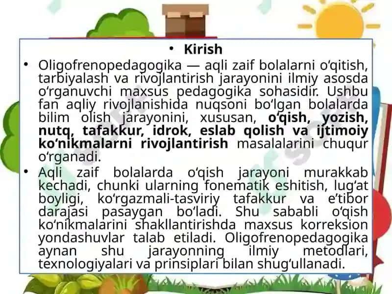 AQLI ZAIF BOLALARDA O'QISH KO'NIKMALARINI KORREKSIYA QILISH 3