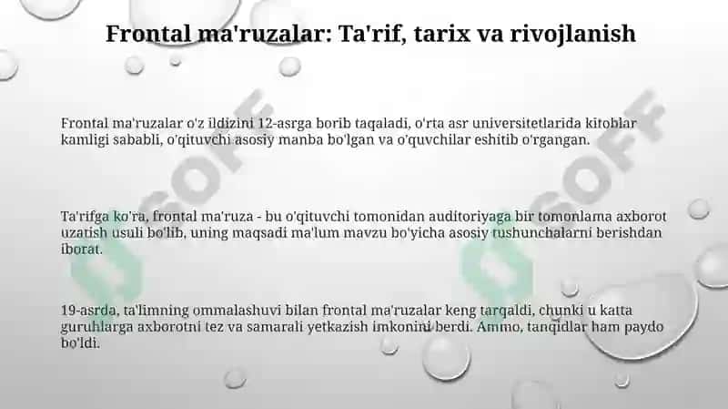 Frontal Ma'ruzalar 3