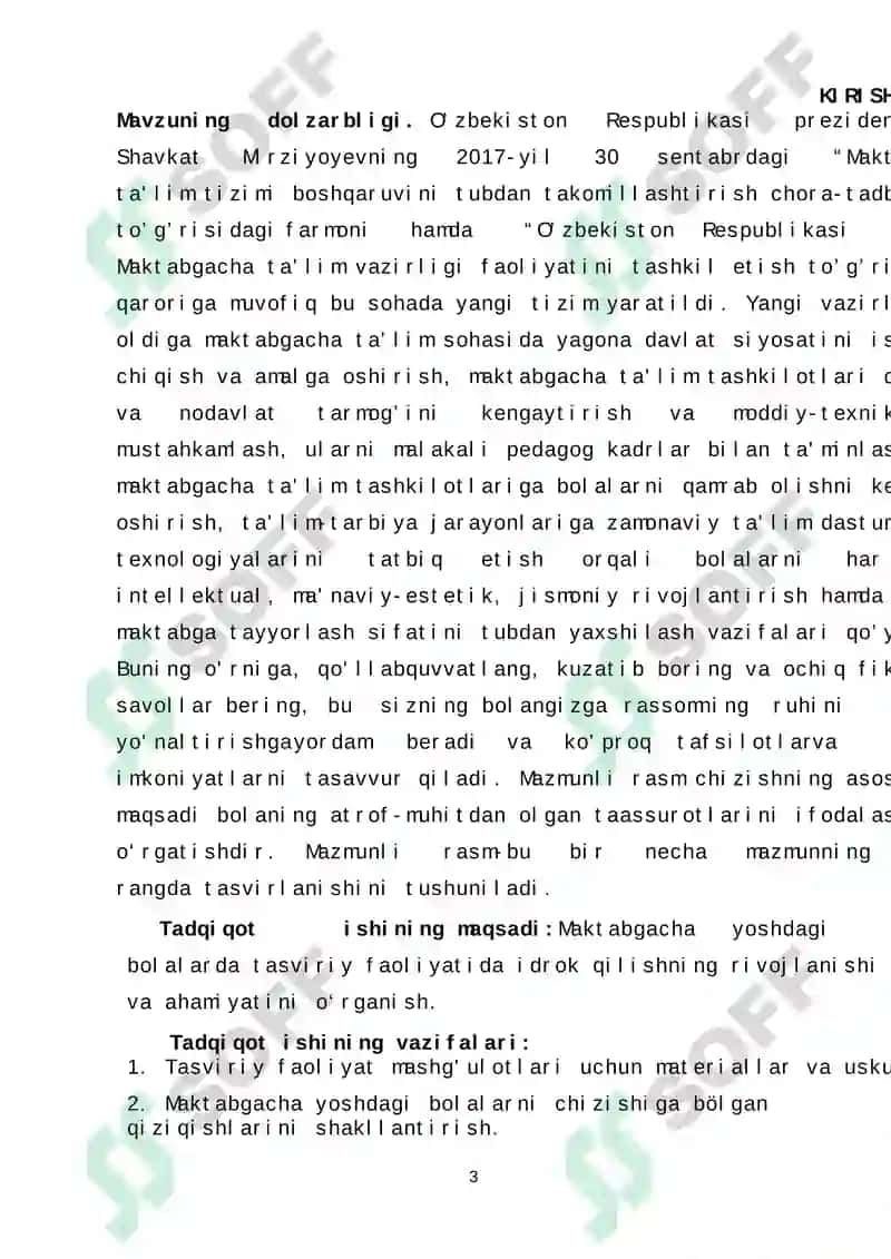MAKTABGACHA YOSHDAGI BOLALARNI CHIZISHIGA BÖLGAN QIZIQISHLARINI SHAKLLANTIRISH 3