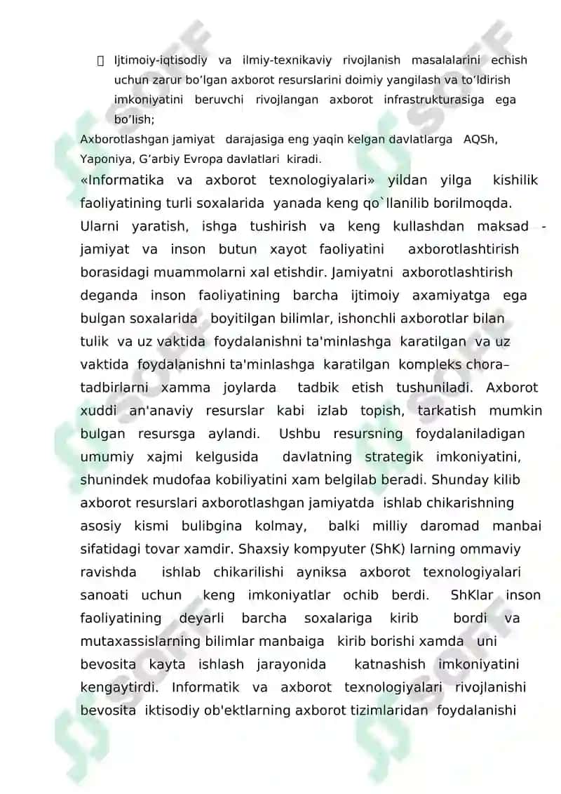 Axborotlashgan jamiyat va uning istiqbollari 3