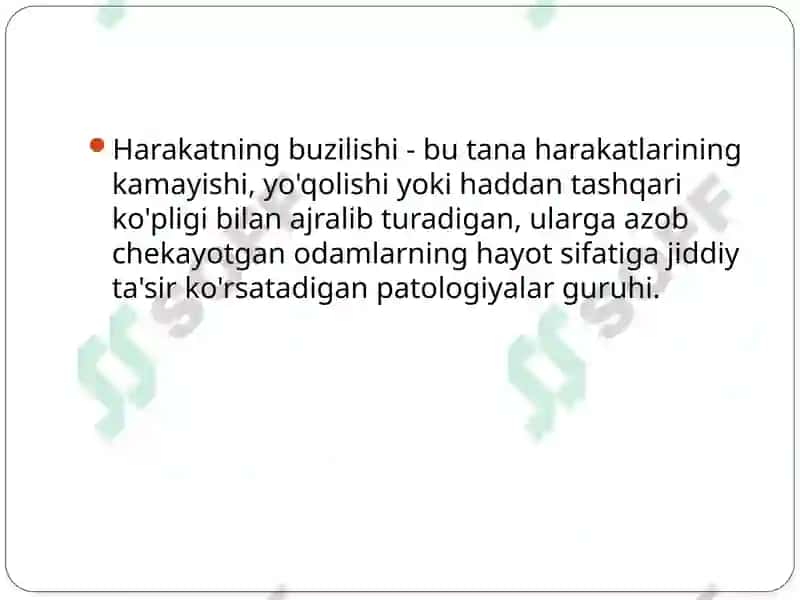 Faoliyat va ixtiyoriy harakatlarining buzilishi. Apraksiya muammosi 3