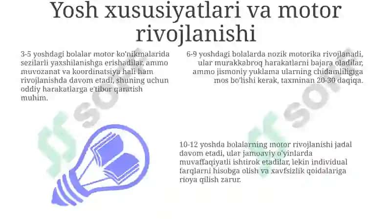 Yosh xususiyatlari va motor rivojlanishi 3