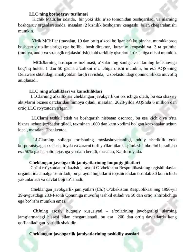 Ma'suliyati cheklangan jamiyat(MCHJ) larning tashkiliy-iqtisodiy asoslari 3