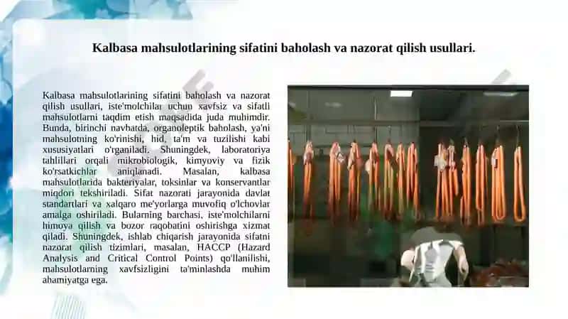 Kalbasa Mahsulotlarining Sifatini Baholash va Nazorat Qilish Usullari 3
