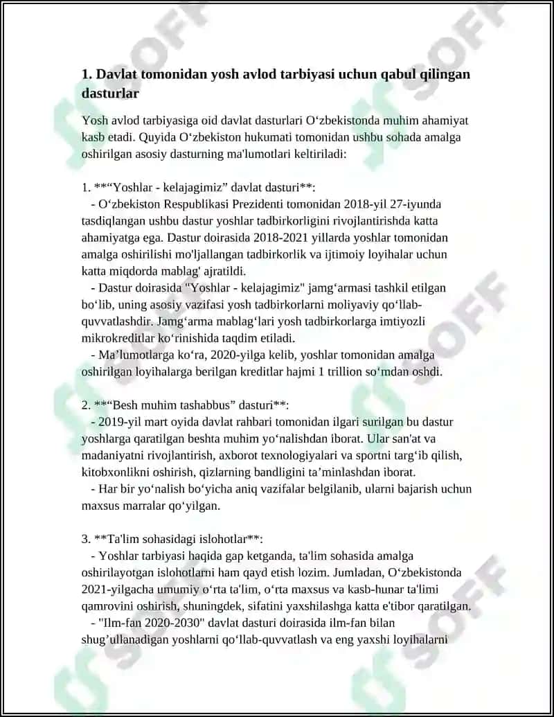"Yoshlar - kelajagimiz" davlat dasturi 3