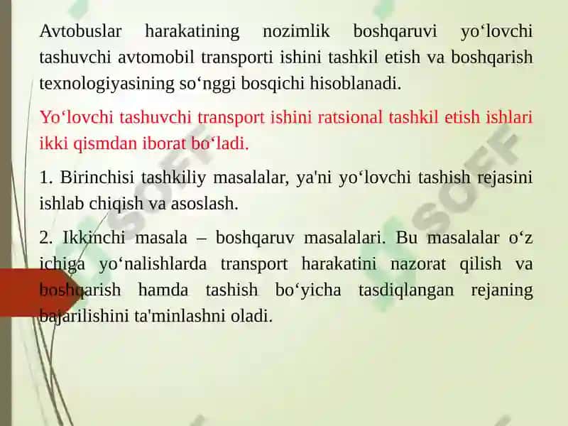Avtomobillardayo‘lovchilarni tashishni boshqarish 3