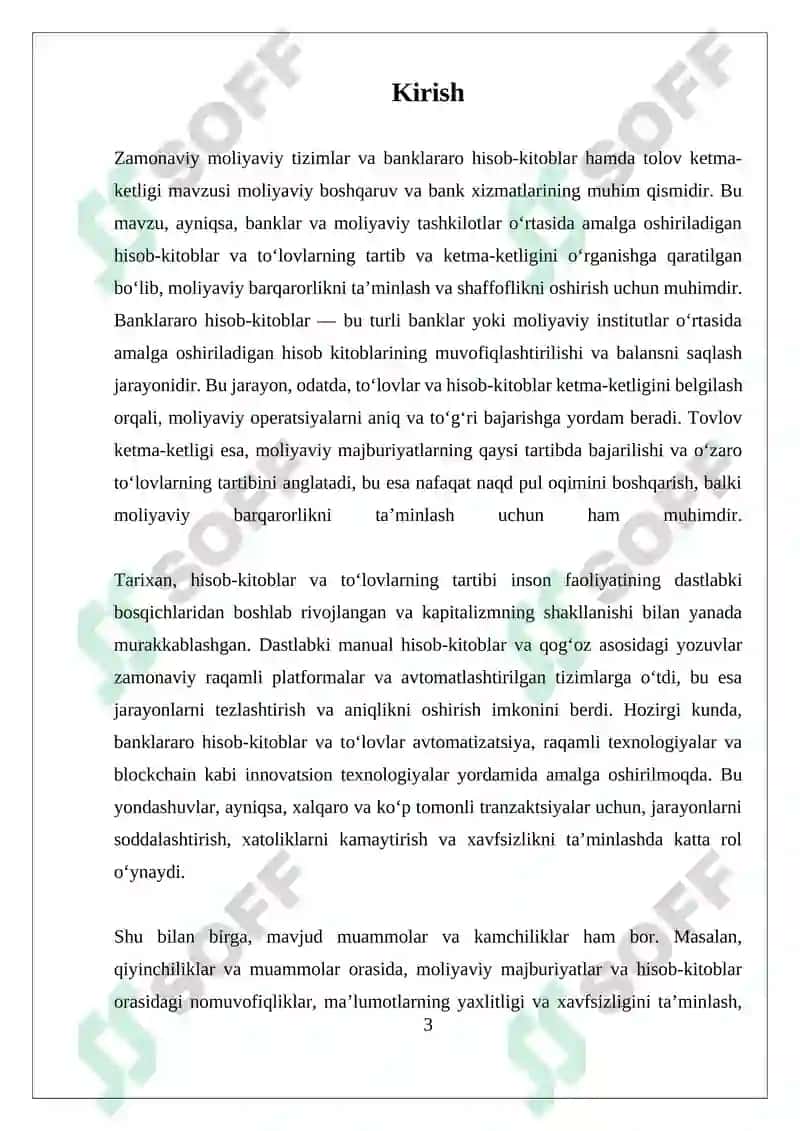 Banklararo hisob-kitoblar va to'lov ketma-ketligi 3