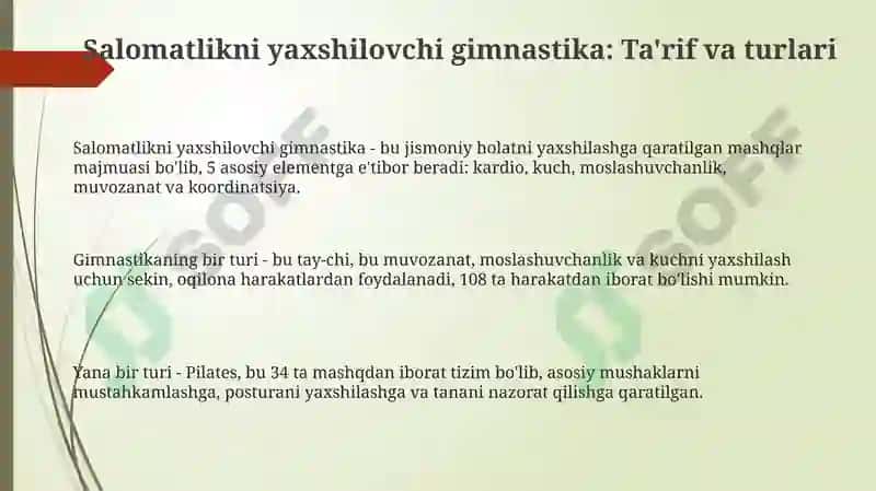 Salomatlikni yaxshilovchi gimnastika 3