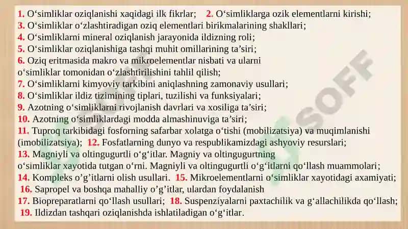 Tuproqshnoslik va agrokimyo 3