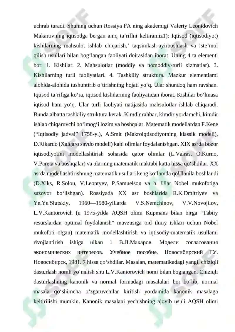 Matematik usullar va modellar zamonaviy iqtisodiy nazariyasi 3