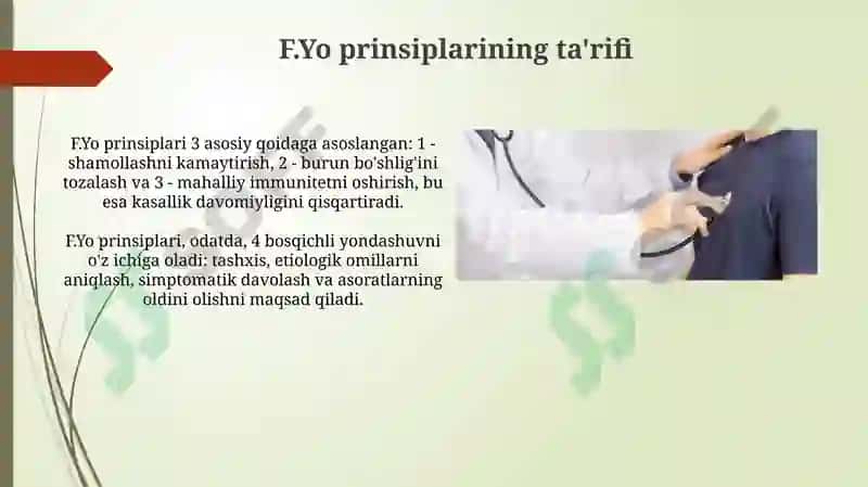 Yuqori nafas yo’llari yallig’lanish kasalliklarida (rinit) F. Yo tamoillari 3