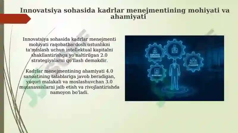 Innovatsion sohada kadrlarni boshqarish mexanizmi 3