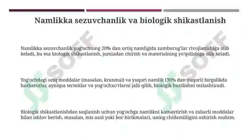 Yog'och materiallari va buyumlarining kamchiliklari 3