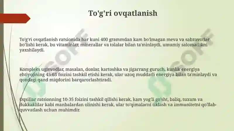 Sog'lom Turmush Tarzi Asoslari 3