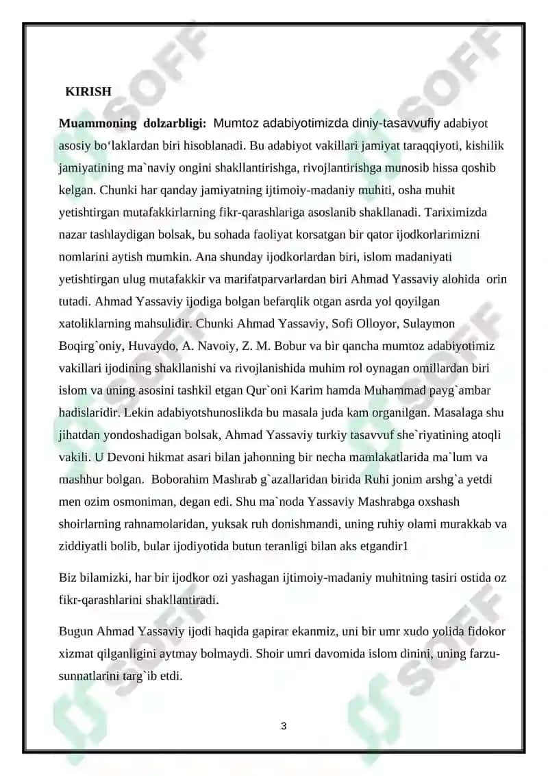 Ahmad Yassaviyning Devoni hikmatida nopoklik, nodonlik, dunyoparastlik kabi illatlarning qoralanishi 3