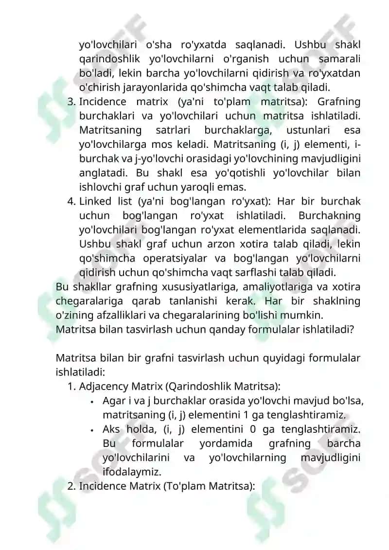 Kompyuter xotirasida graflarni tasvirlash shakllari 3