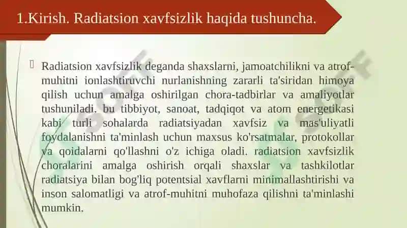RADIATSIYAVIY XAVFSIZLIK NORMALARINING ASOSIY PRINSIPLARI 3