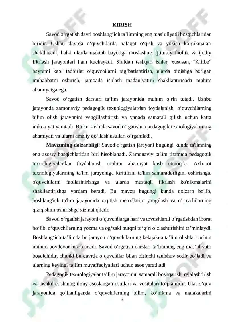 SAVOD O‘RGATISH DAVRIDA SINFDAN TASHQARI ISHLAR (“ALIFBE” BAYRAMI VA SHUNING KABILAR)NI UYUSHTIRISH 3