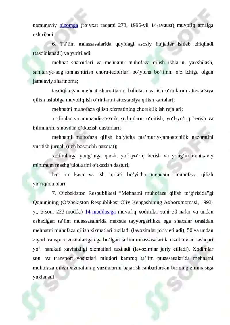 Ta’lim Muassasalarida Mehnatni Muhofaza Qilish Qoidalari 3