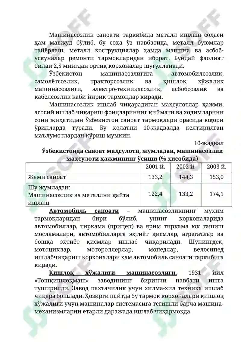 Машинасозлик саноати технологиялари 3
