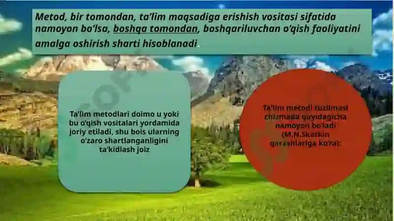 Ta`lim metodi va vositalari ta`limni tashkil etish shakllari 3