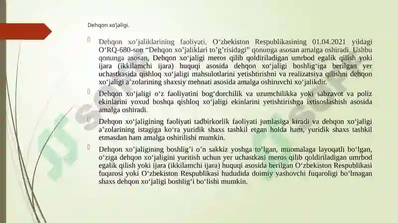 Oilaviy tadbirkorlikni amalga oshirish shakllari 3