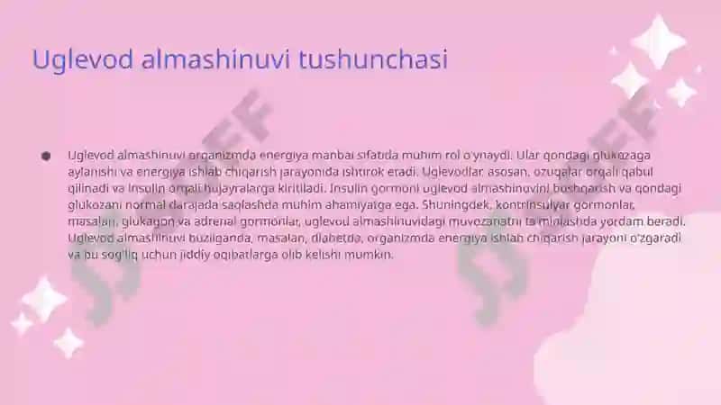 Uglevodlar almashinuvi patofiziologiyasi 3