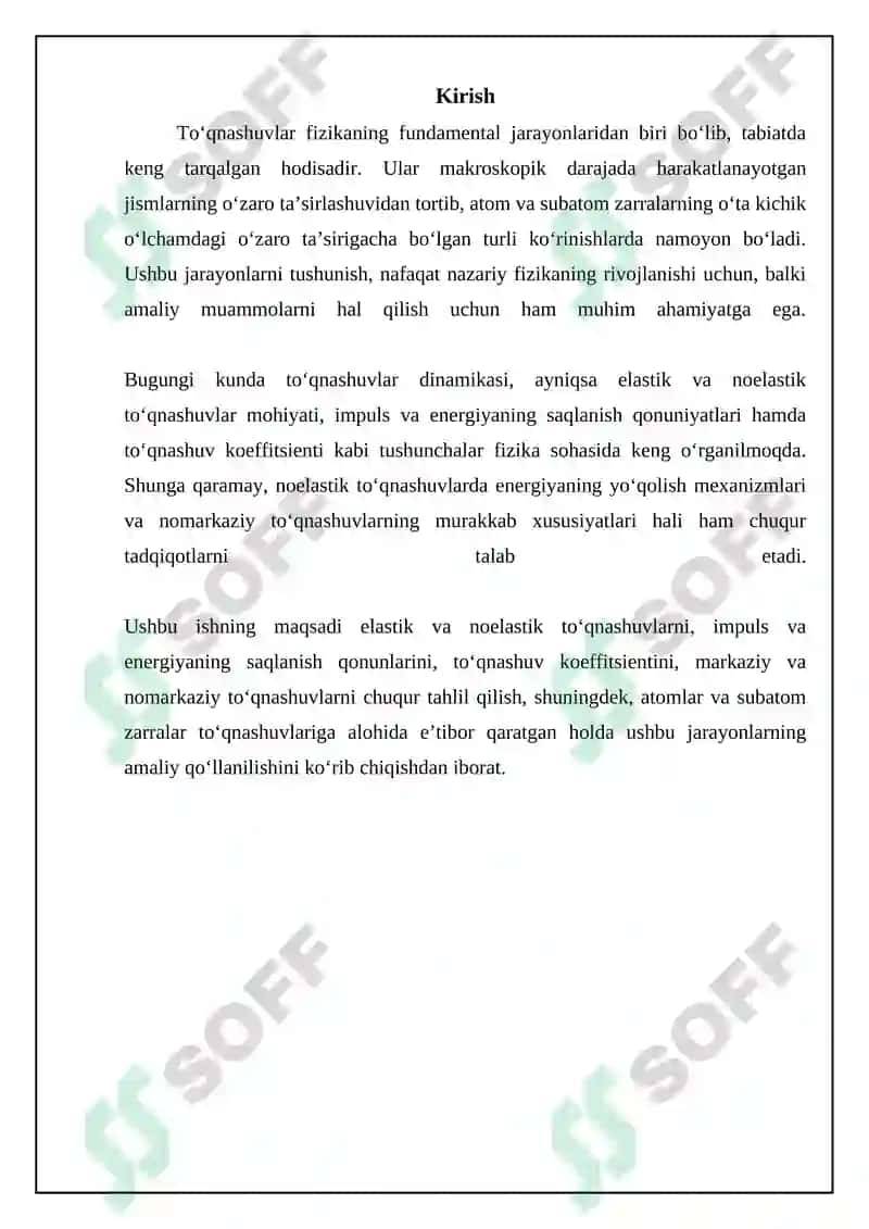 Elastik va Noelastik Toʻqnashuvlar 3