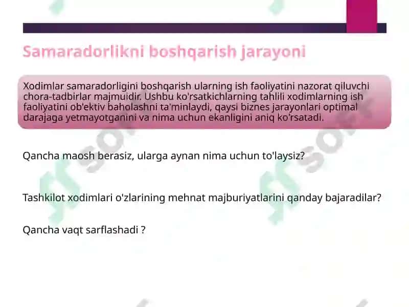 Samaradorlikni boshqarish 3