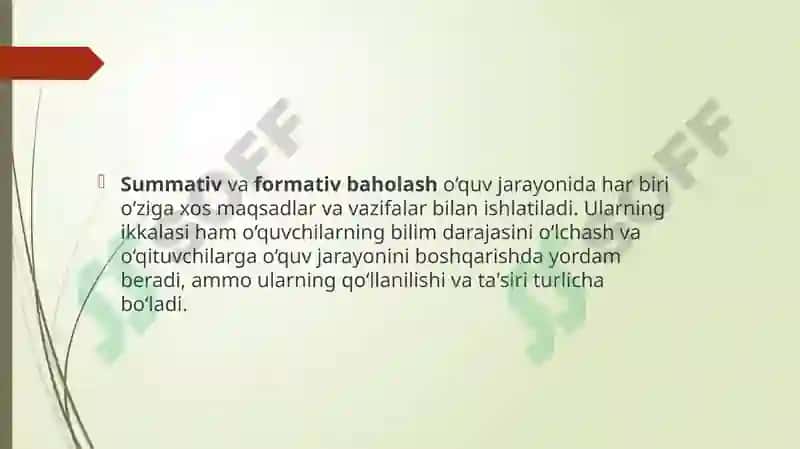 Summativ va formativ baholash o‘quv jarayoni 3