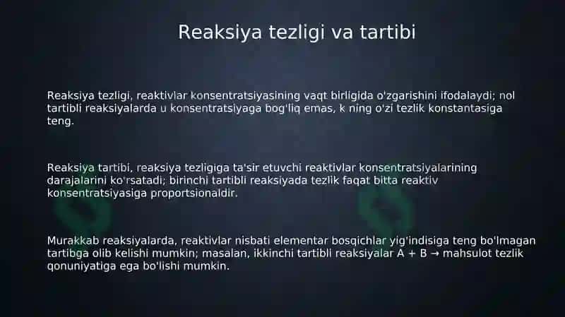 Biologik jarayonlar kinetikasi 3