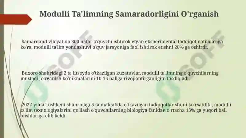 Biologiya Darslarida Modulli Ta'lim Texnologiyalari 3