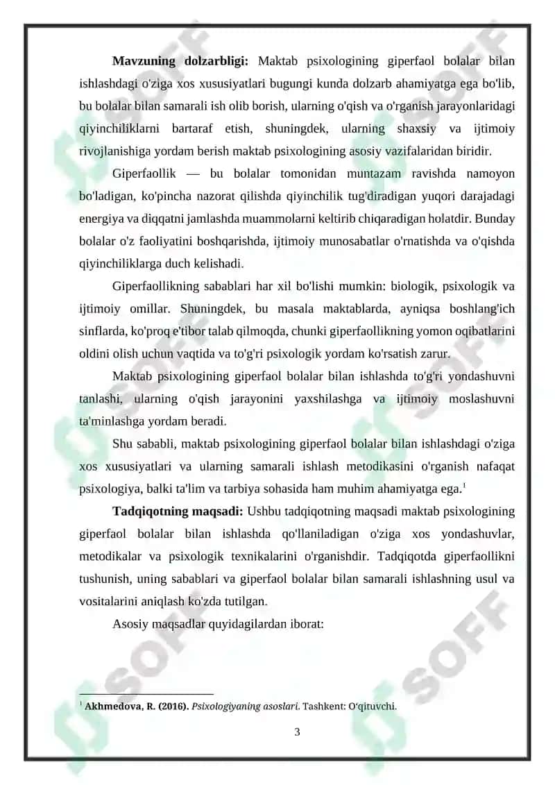 Maktab psixologining giperfaol bolalar bilan ishlashdagi o'ziga xos xususiyatlari 3